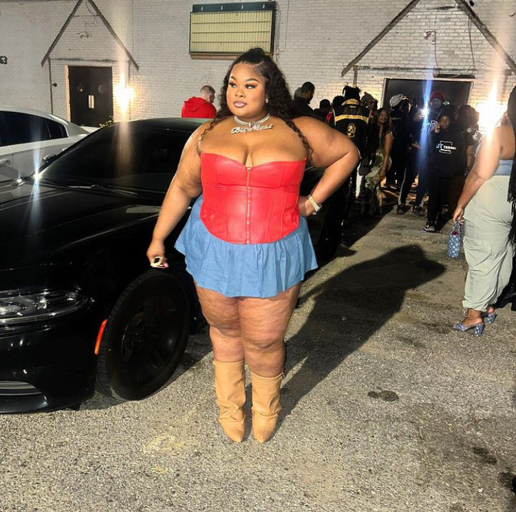 Jada Pleated Denim Skirt