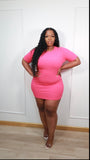 Baddie Pink Basic Dress