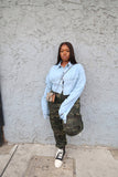 Jada Denim Cropped Blouse