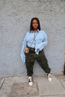 Jada Denim Cropped Blouse